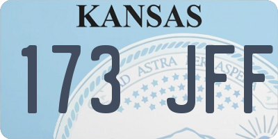 KS license plate 173JFF