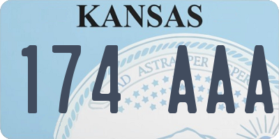 KS license plate 174AAA