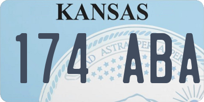 KS license plate 174ABA