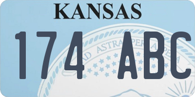 KS license plate 174ABC