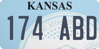 KS license plate 174ABD