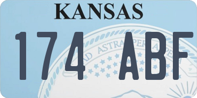 KS license plate 174ABF