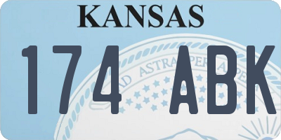 KS license plate 174ABK