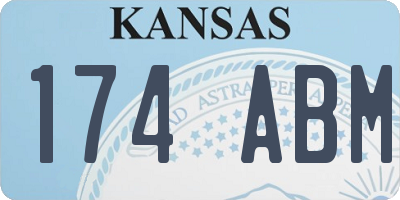 KS license plate 174ABM