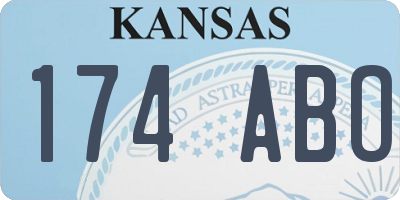 KS license plate 174ABO