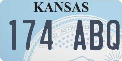 KS license plate 174ABQ