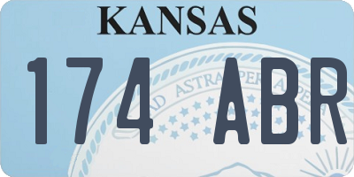 KS license plate 174ABR