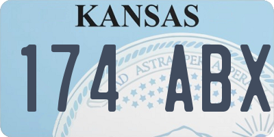KS license plate 174ABX