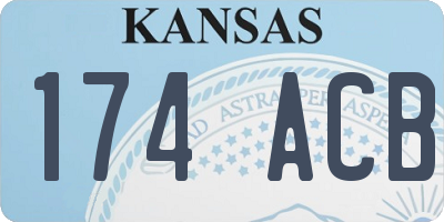 KS license plate 174ACB
