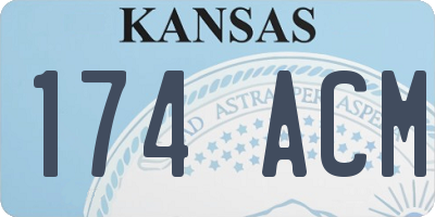 KS license plate 174ACM