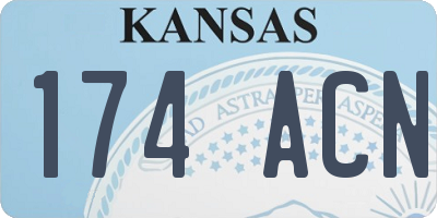 KS license plate 174ACN