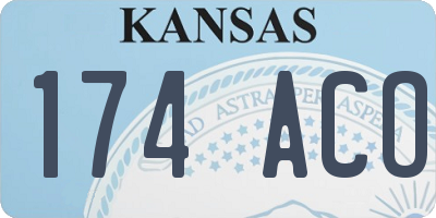KS license plate 174ACO