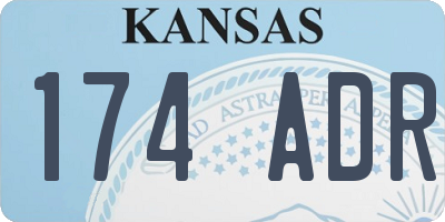 KS license plate 174ADR