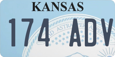 KS license plate 174ADV