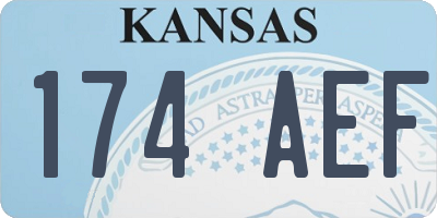 KS license plate 174AEF