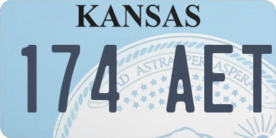 KS license plate 174AET