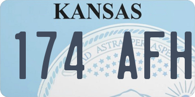 KS license plate 174AFH