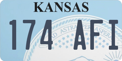 KS license plate 174AFI