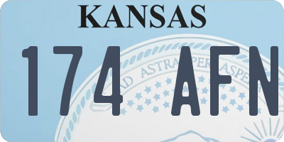KS license plate 174AFN
