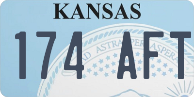 KS license plate 174AFT