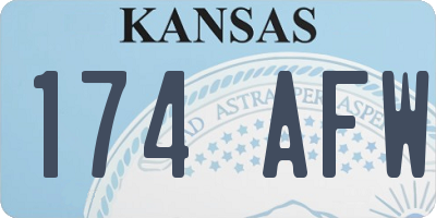 KS license plate 174AFW