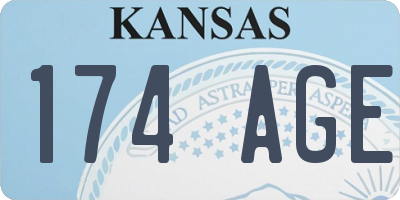 KS license plate 174AGE