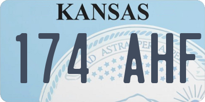 KS license plate 174AHF