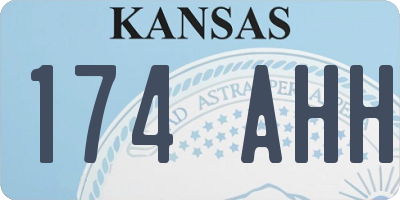 KS license plate 174AHH