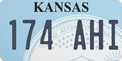 KS license plate 174AHI