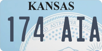 KS license plate 174AIA