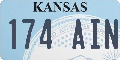 KS license plate 174AIN