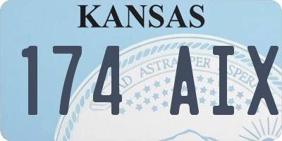 KS license plate 174AIX