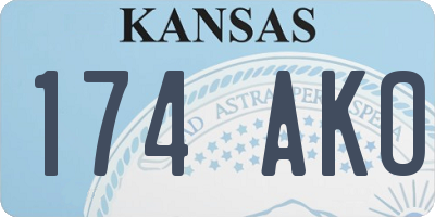 KS license plate 174AKO