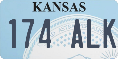 KS license plate 174ALK