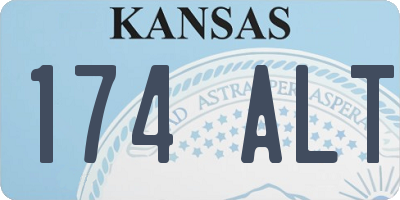 KS license plate 174ALT