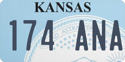 KS license plate 174ANA