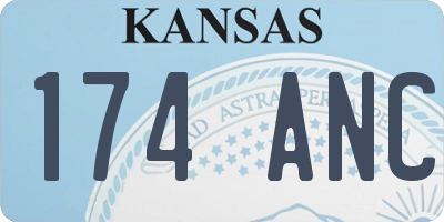 KS license plate 174ANC