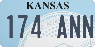 KS license plate 174ANN