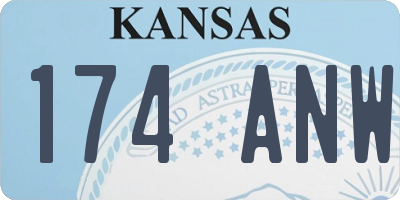 KS license plate 174ANW