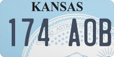 KS license plate 174AOB