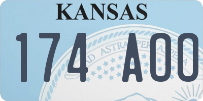 KS license plate 174AOO