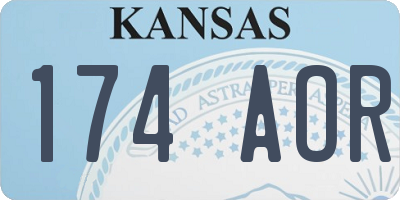 KS license plate 174AOR