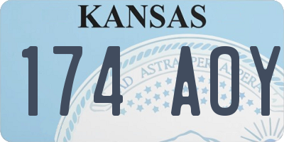 KS license plate 174AOY