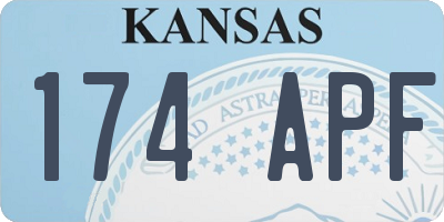 KS license plate 174APF