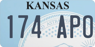 KS license plate 174APO