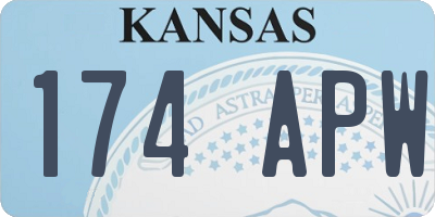 KS license plate 174APW