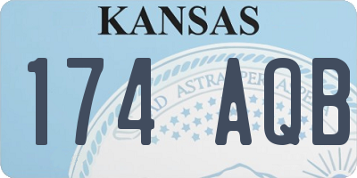 KS license plate 174AQB