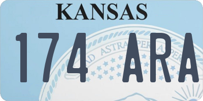 KS license plate 174ARA