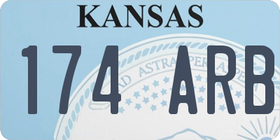 KS license plate 174ARB