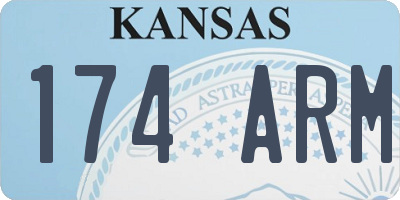 KS license plate 174ARM